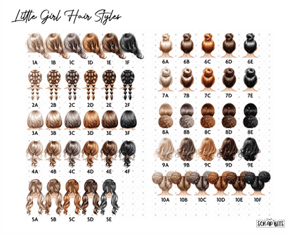 Little Girl Birthday Card, ANY Age Foil Number Balloons, Custom Girl Birthday Portrait Card - Scrap Bits