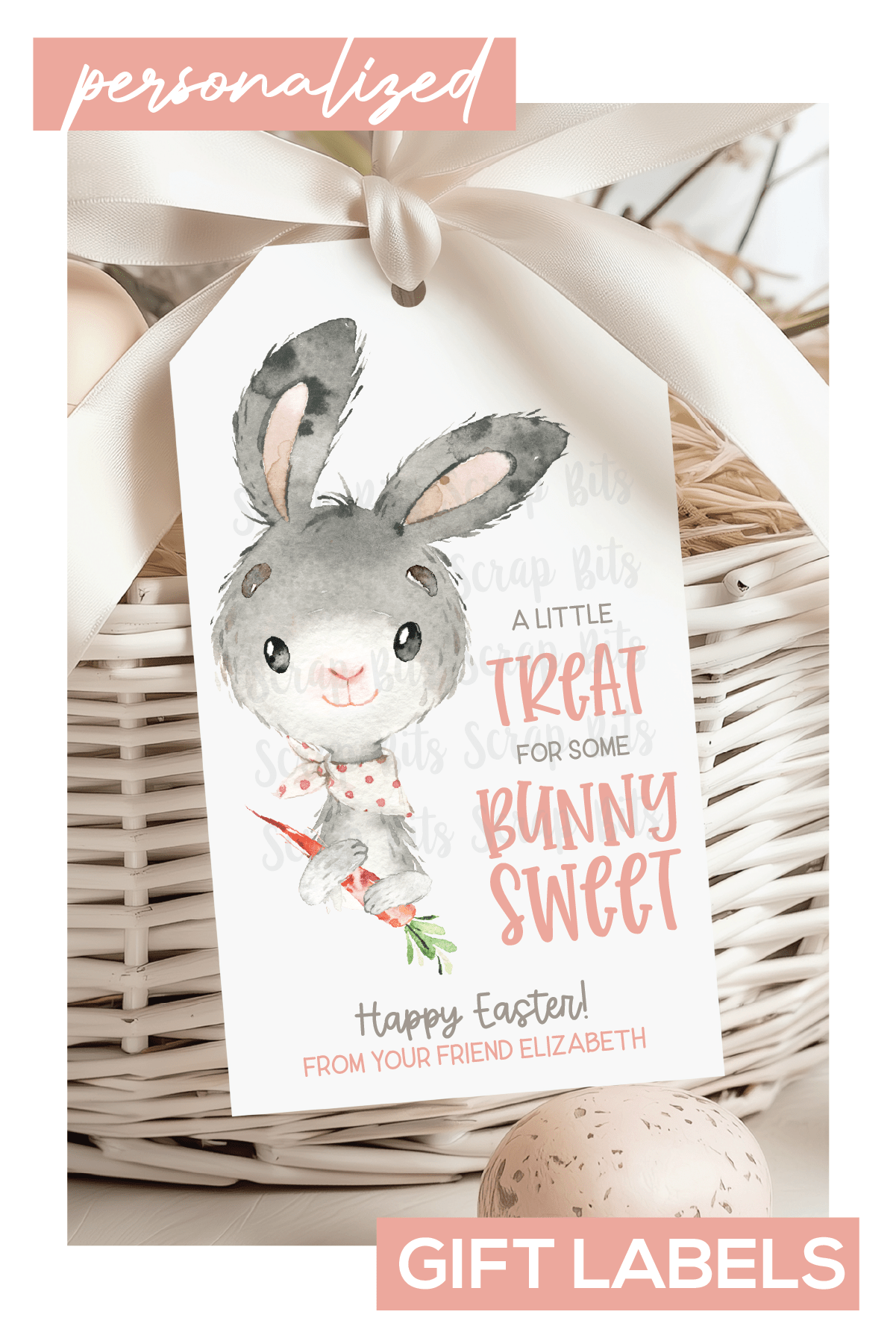 Little Treat Some Bunny Sweet, Personalized Easter Gift Tags - Scrap Bits