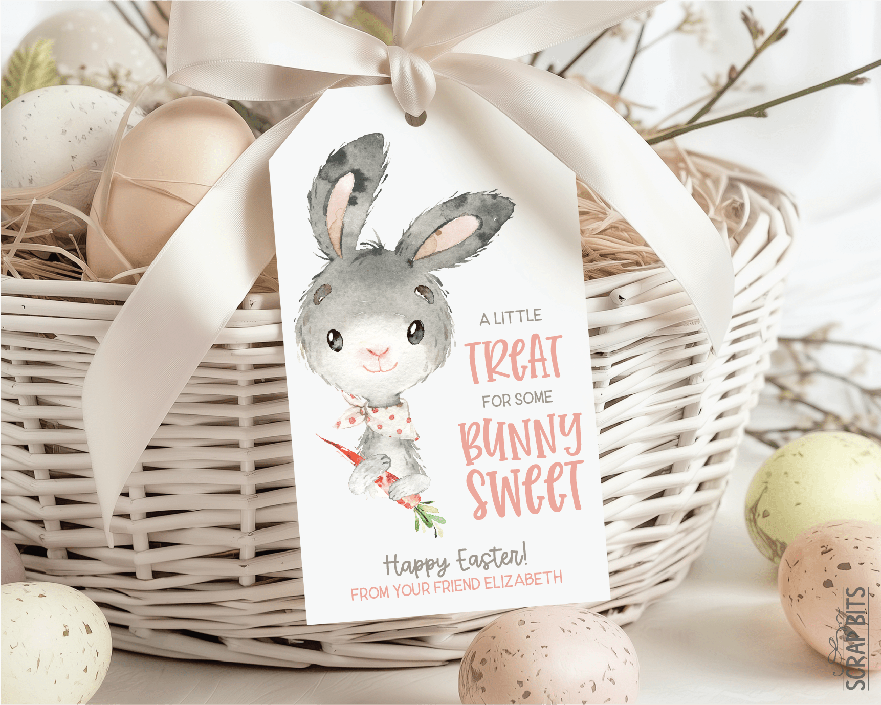 Little Treat Some Bunny Sweet, Personalized Easter Gift Tags - Scrap Bits