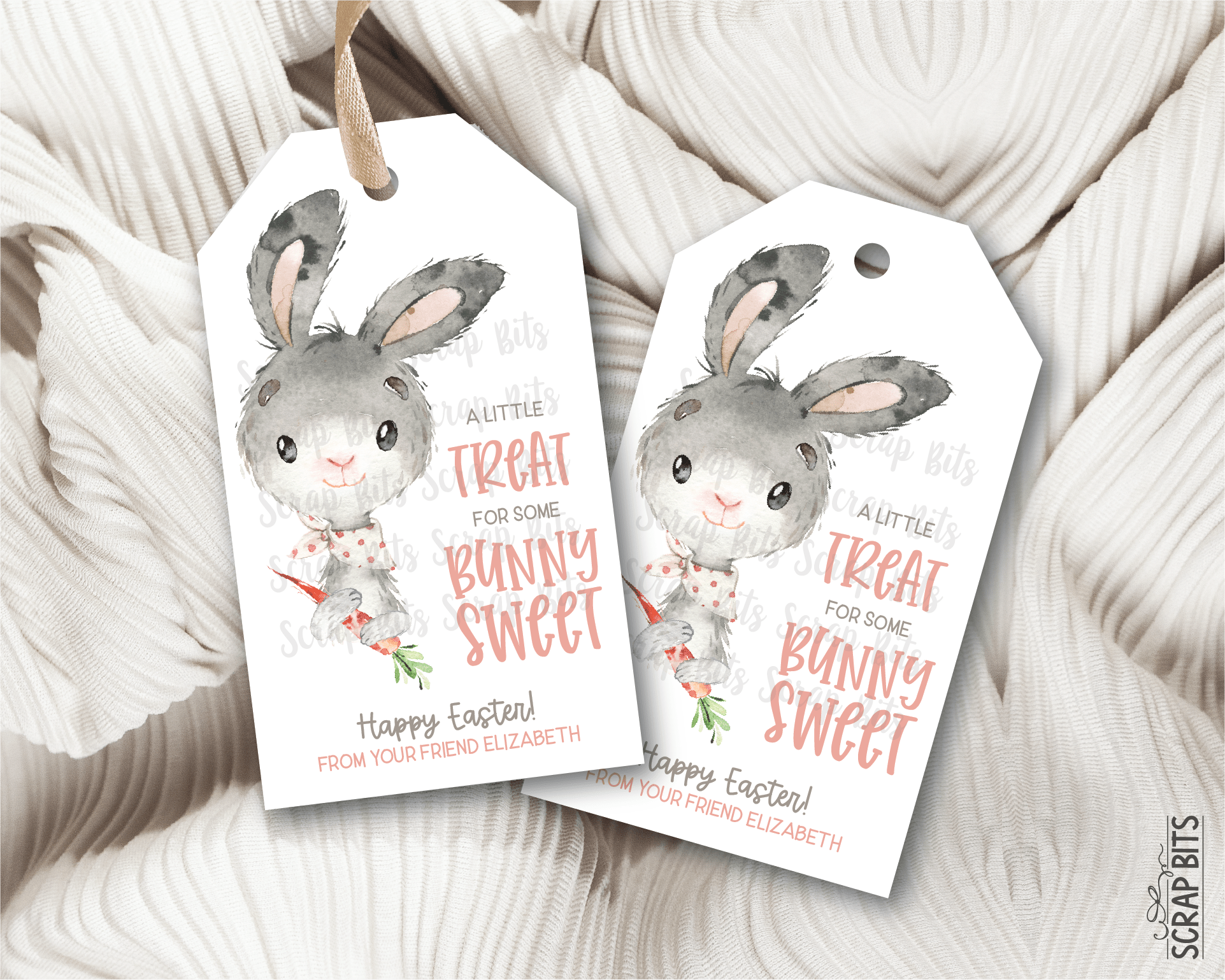 Little Treat Some Bunny Sweet, Personalized Easter Gift Tags - Scrap Bits