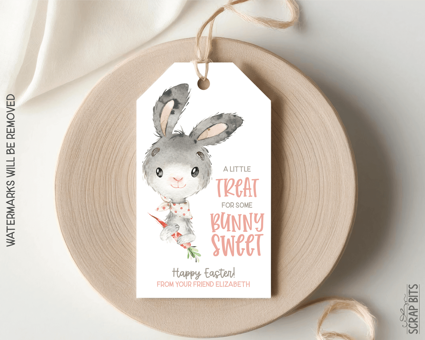 Little Treat Some Bunny Sweet, Personalized Easter Gift Tags - Scrap Bits