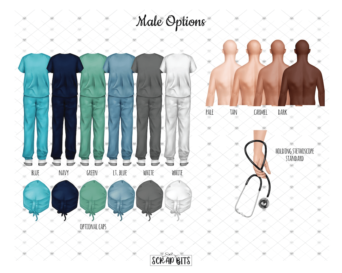 Male Nurse Graduation Print, Personalized Graduation Gift . Digital Portrait Print - Scrap Bits
