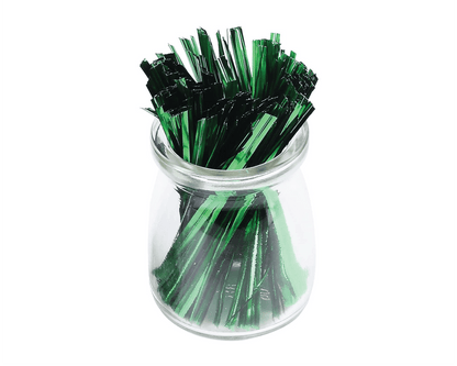 Metallic Green Twist Ties - Scrap Bits