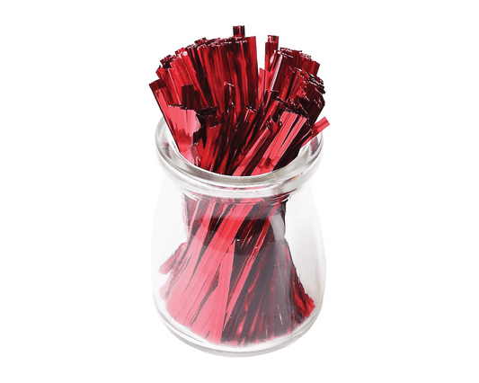 Metallic Red Twist Ties - Scrap Bits