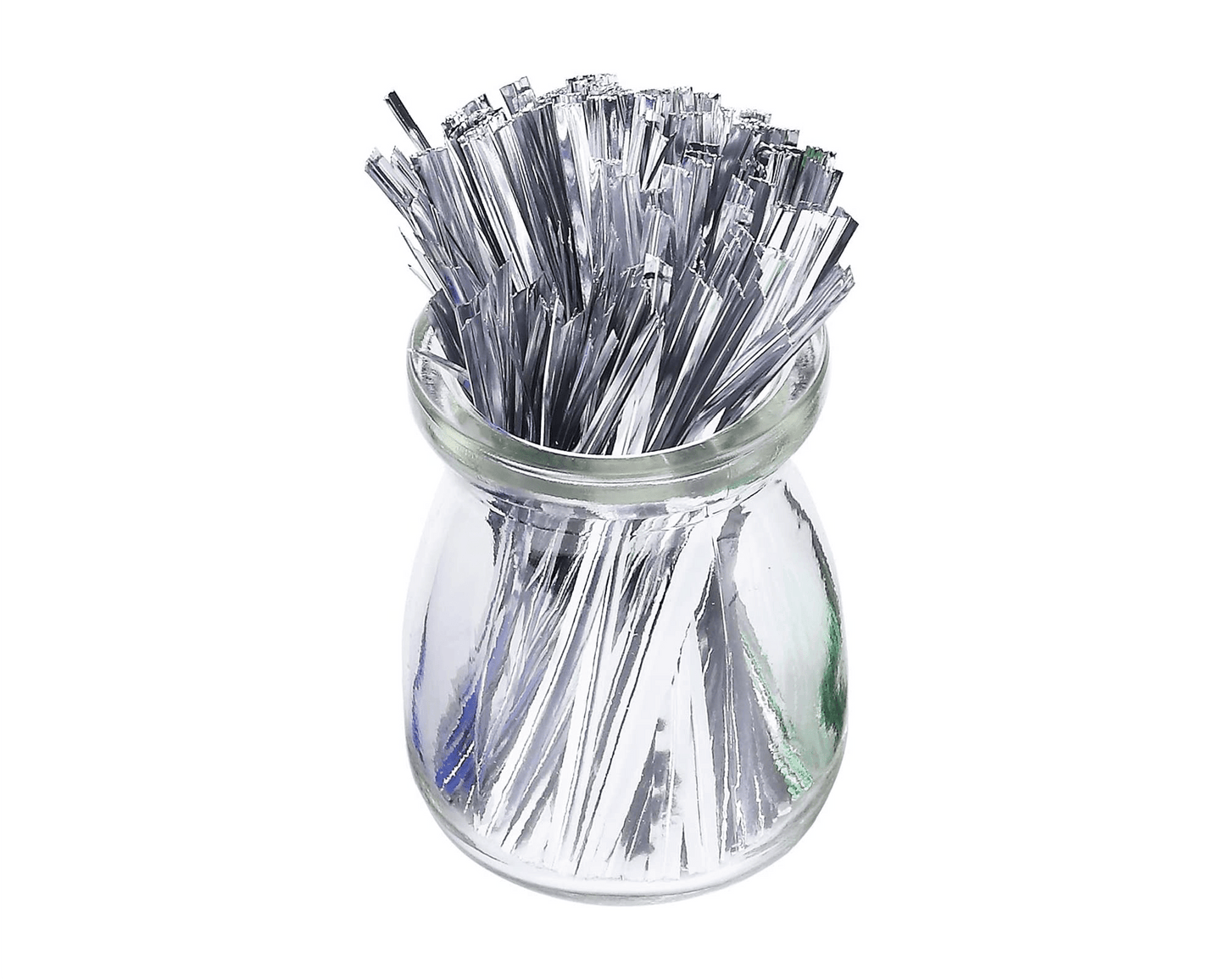 Metallic Silver Twist Ties - Scrap Bits