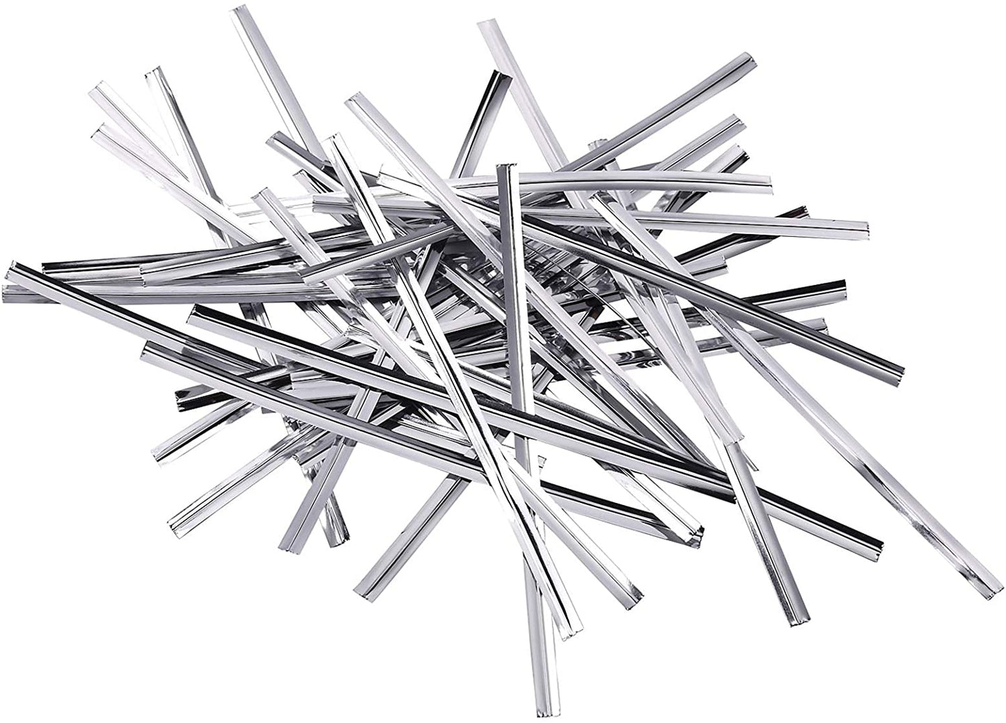 Metallic Silver Twist Ties - Scrap Bits