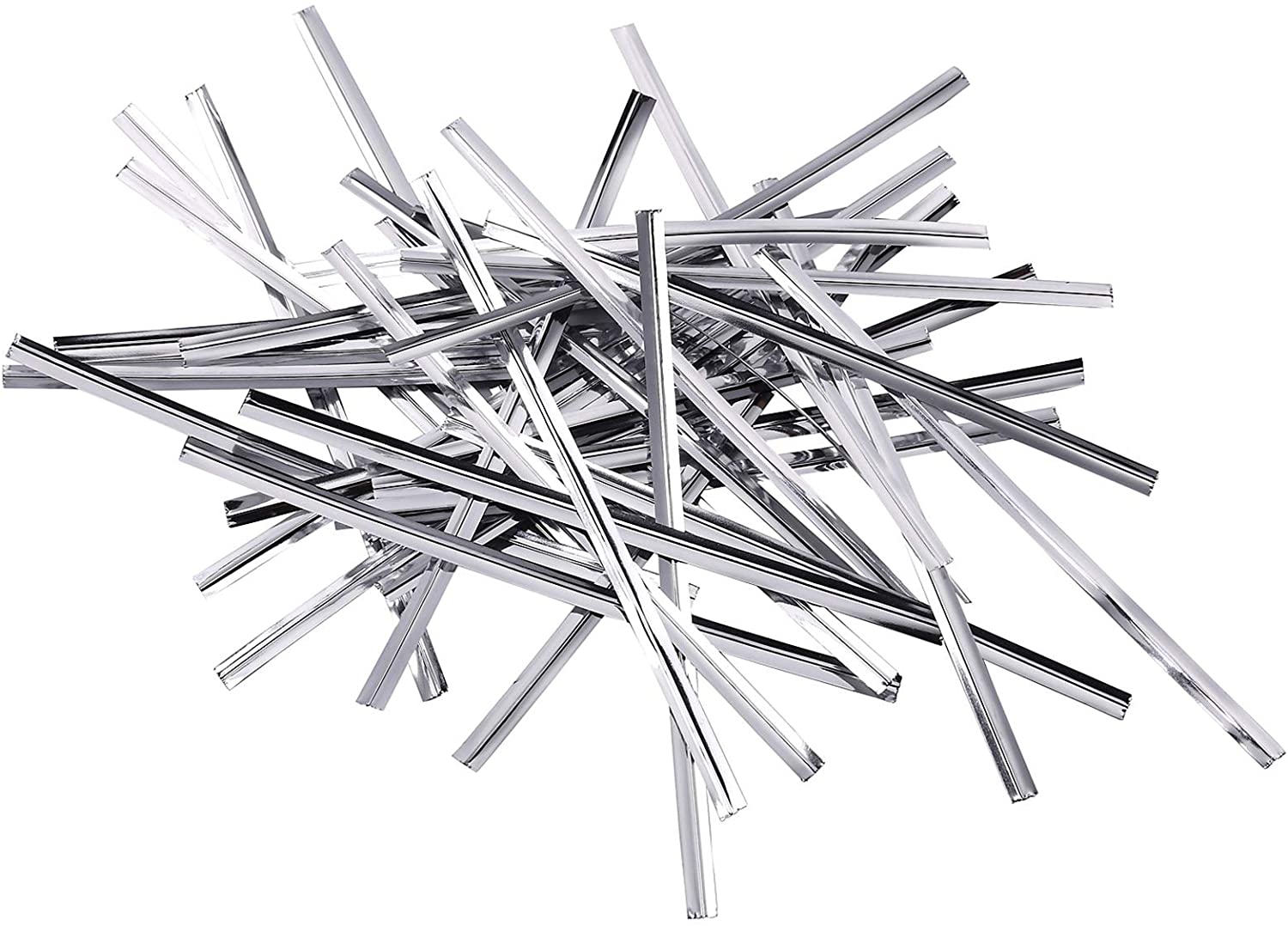 Metallic Silver Twist Ties - Scrap Bits
