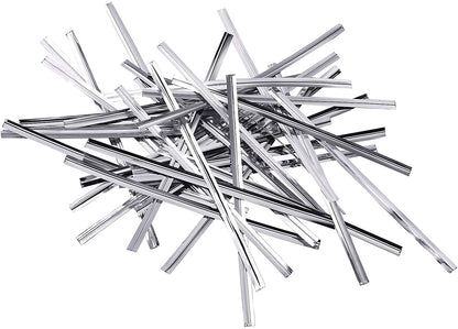 Metallic Silver Twist Ties - Scrap Bits
