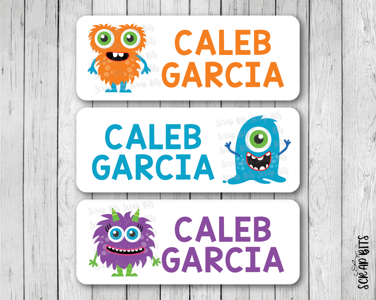 Monster Name Labels . Personalized Belonging Labels - Scrap Bits
