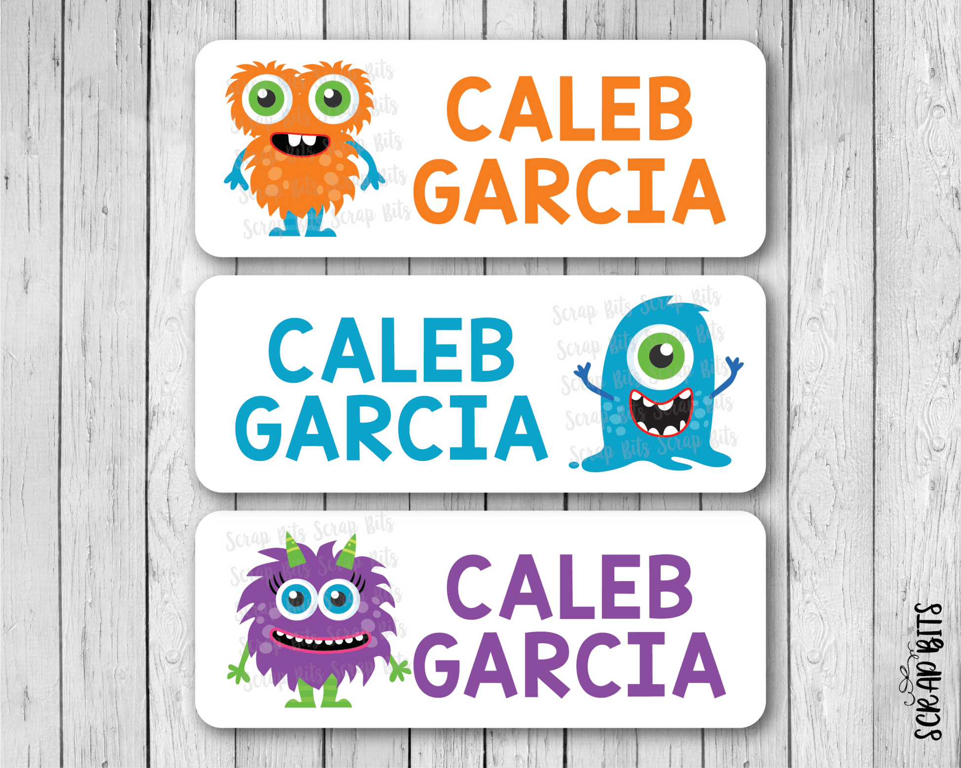 Monster Name Labels . Personalized Belonging Labels - Scrap Bits