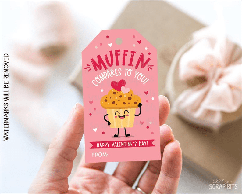Muffin Valentine Tags, Muffin Compares To You, Printable Appreciation Tags, Instant Download - Scrap Bits