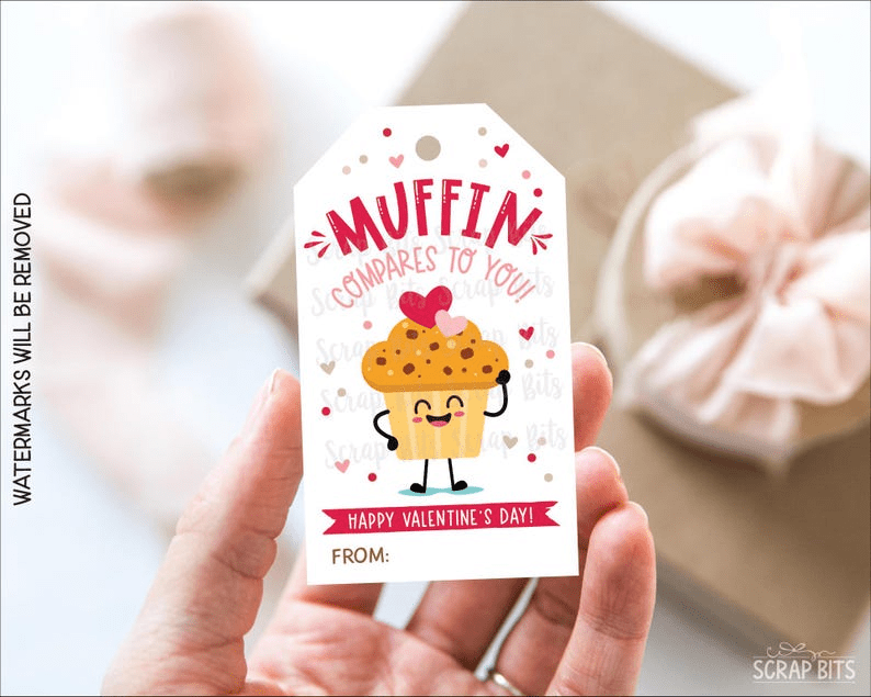 Muffin Valentine Tags, Muffin Compares To You, Printable Appreciation Tags, Instant Download - Scrap Bits