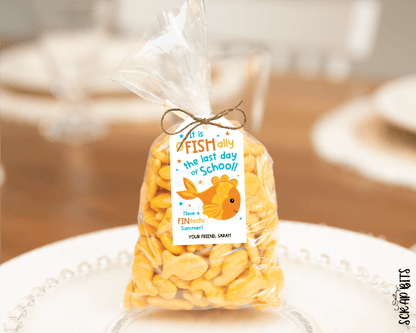 O Fish Ally Last Day of Schooll, Personalized Goldfish Gift Tags - Scrap Bits