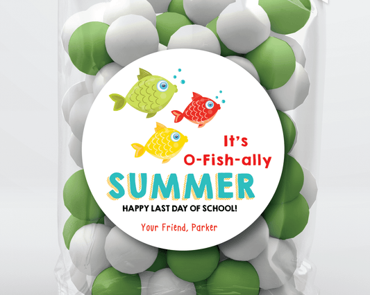 O - Fish - Ally Summer, Last Day of School Stickers or Tags - Scrap Bits