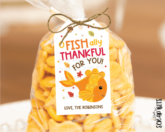 O Fish Ally Thankful Goldfish Tags, Snack or Treat Bag Tags - Scrap Bits