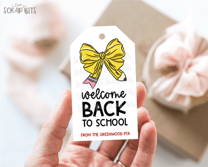Pencil Bow Welcome Back To School Tags - Scrap Bits