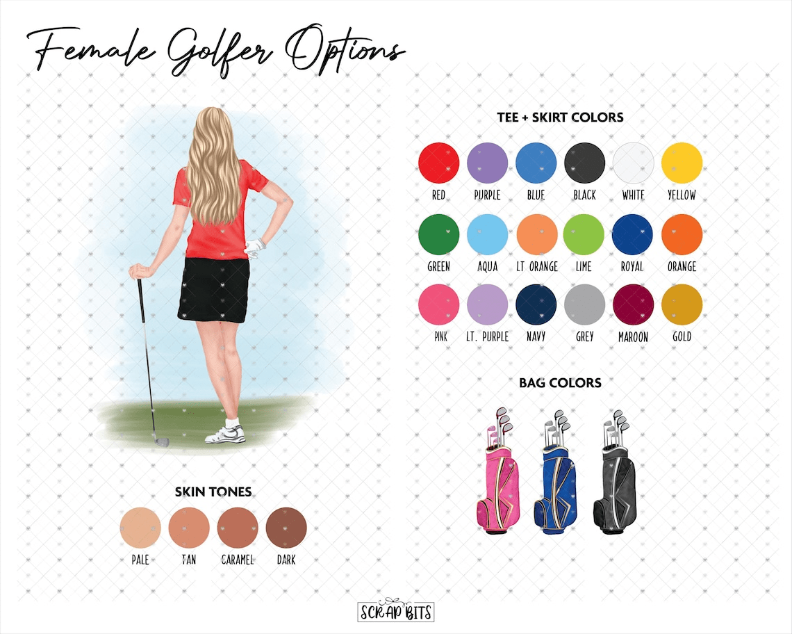Personalized Graduation Portrait Card, Female Golfer - Scrap Bits