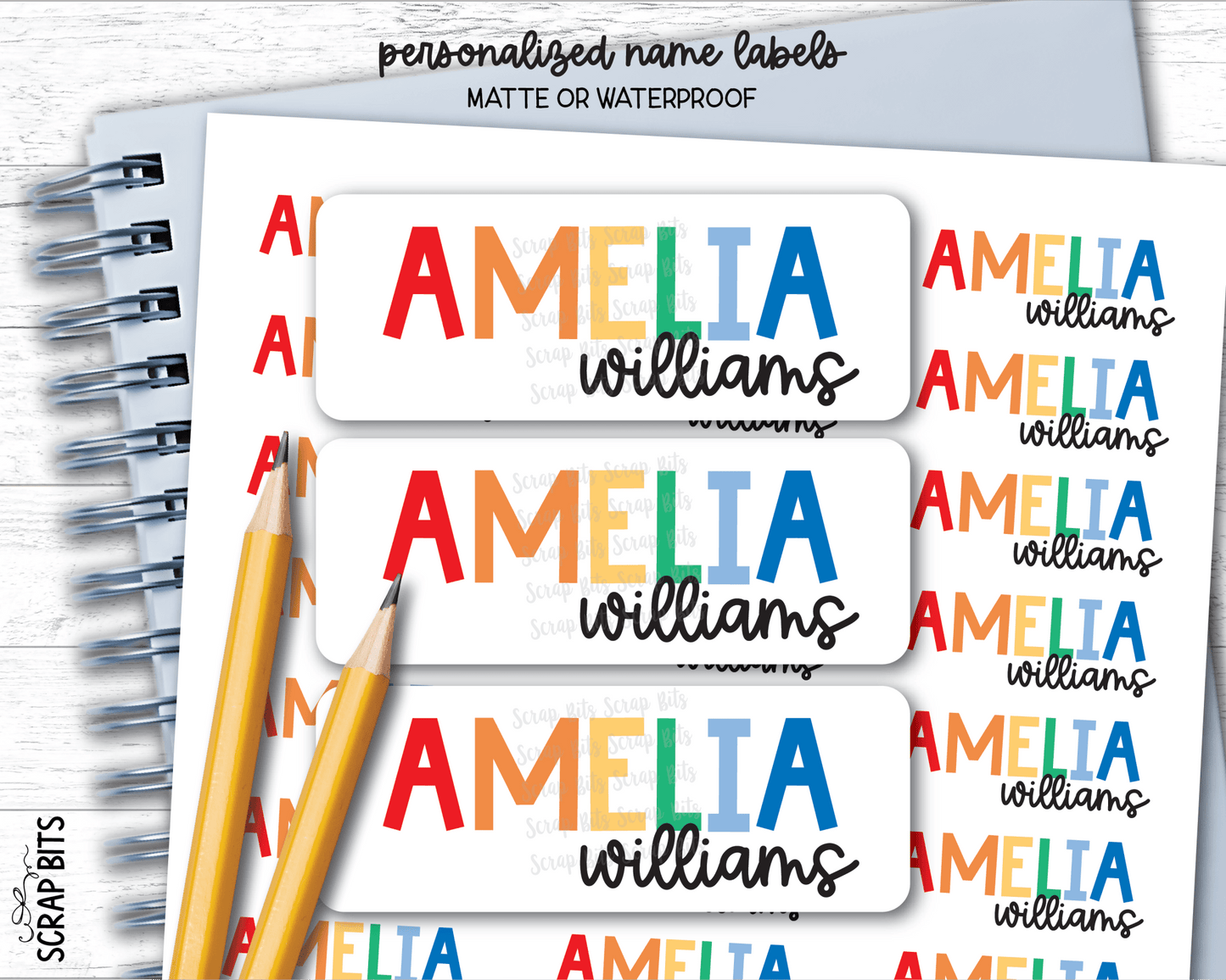 Playful Block Script Name Labels . Personalized Belonging Labels - Scrap Bits