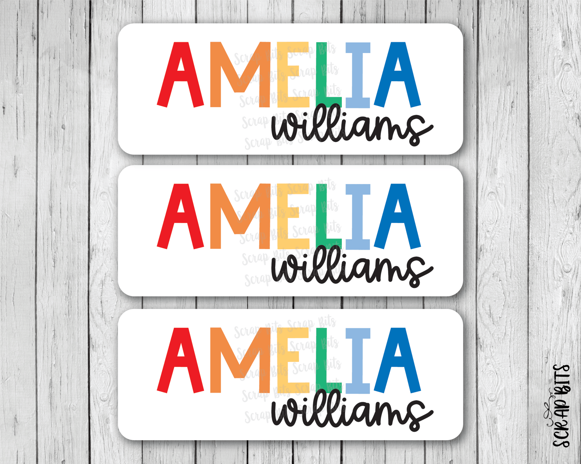 Playful Block Script Name Labels . Personalized Belonging Labels - Scrap Bits