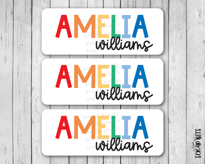 Playful Block Script Name Labels . Personalized Belonging Labels - Scrap Bits