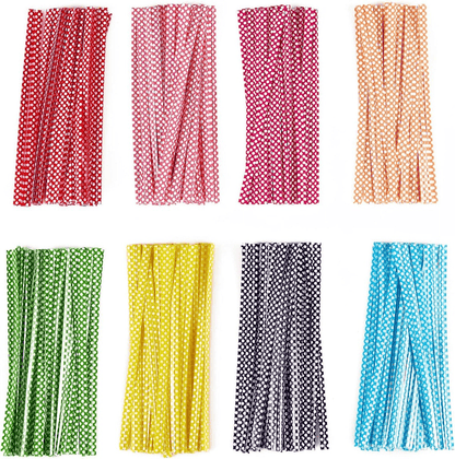 Polka Dot Twist Ties - 8 Colors - Scrap Bits