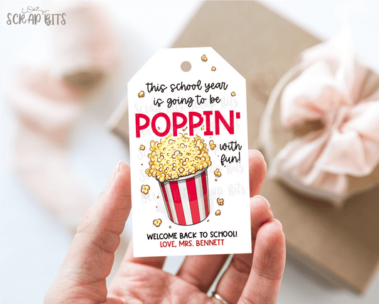 Popcorn Welcome Back To School Tags, This Year Is Going To Be Poppin' - Scrap Bits