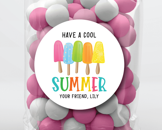 Popsicles Have A Cool Summer, Last Day of School Stickers or Tags - Scrap Bits