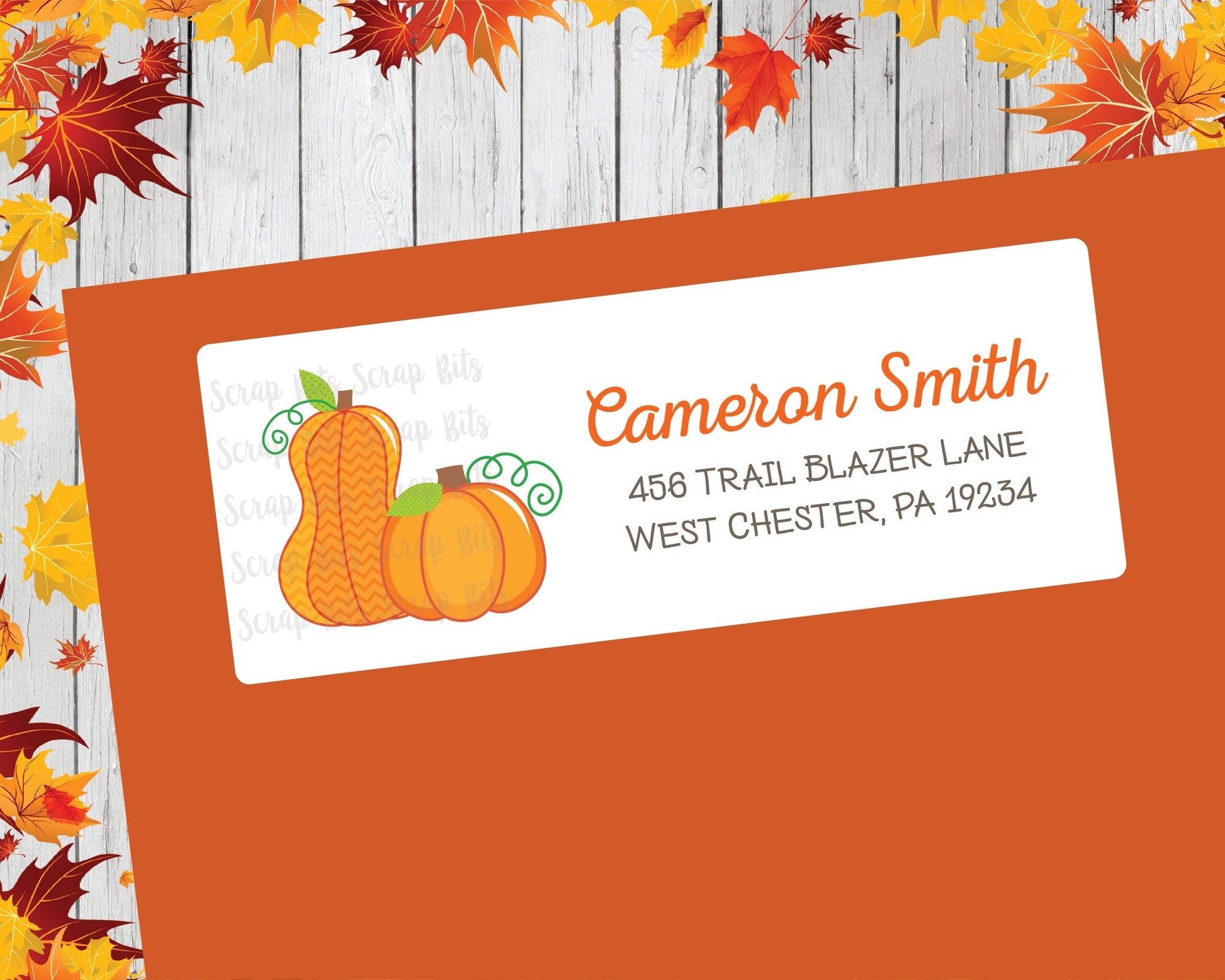 Pumpkin Address Labels, Fall Address Labels - Scrap Bits