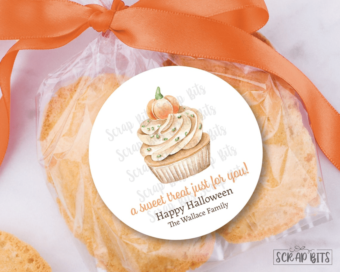 Pumpkin Cupcake, Sweet Treat Fall Baking Labels - Scrap Bits