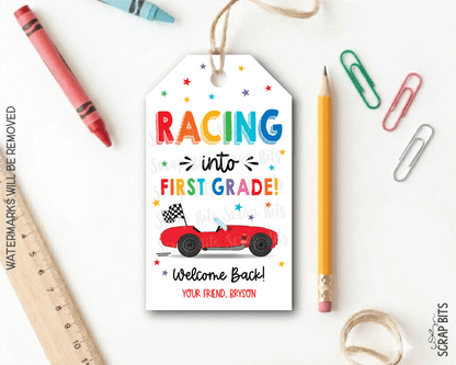 Racing Back To School Gift Tags, Any Grade - Scrap Bits