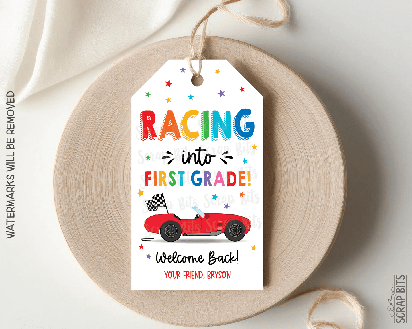 Racing Back To School Gift Tags, Any Grade - Scrap Bits