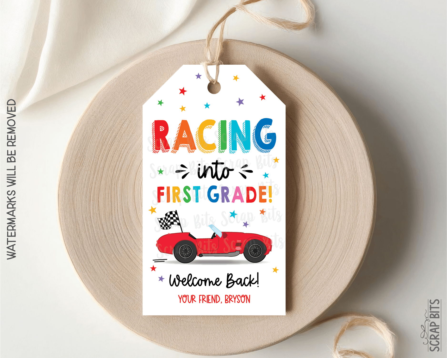 Racing Back To School Gift Tags, Any Grade - Scrap Bits