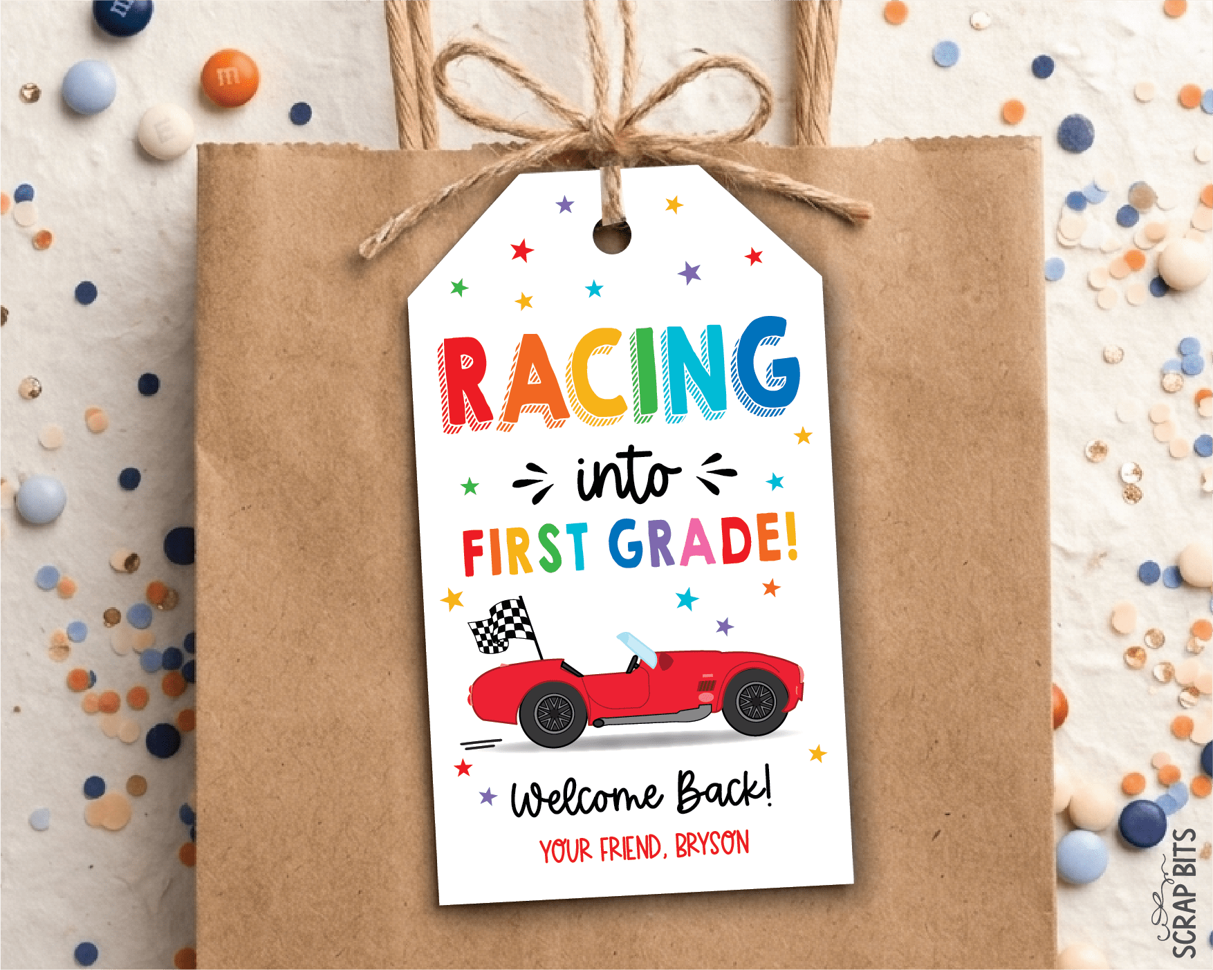 Racing Back To School Gift Tags, Any Grade - Scrap Bits