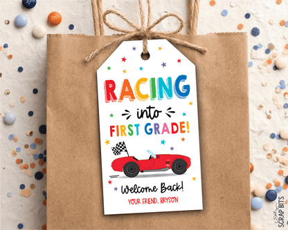 Racing Back To School Gift Tags, Any Grade - Scrap Bits