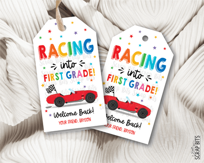 Racing Back To School Gift Tags, Any Grade - Scrap Bits