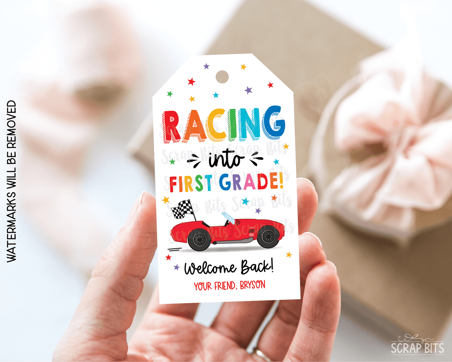 Racing Back To School Gift Tags, Any Grade - Scrap Bits