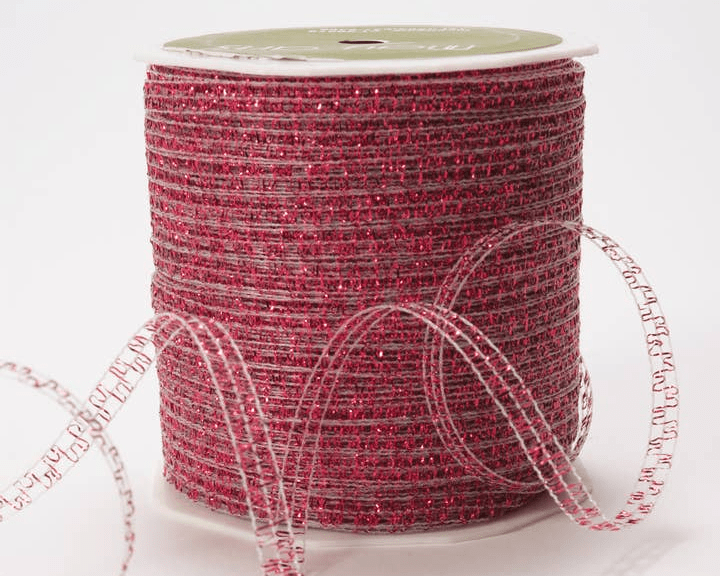Red Iridescent Sparkle Self Curling Ribbon. 5 yards (15 feet) . 1/8" inch - Scrap Bits