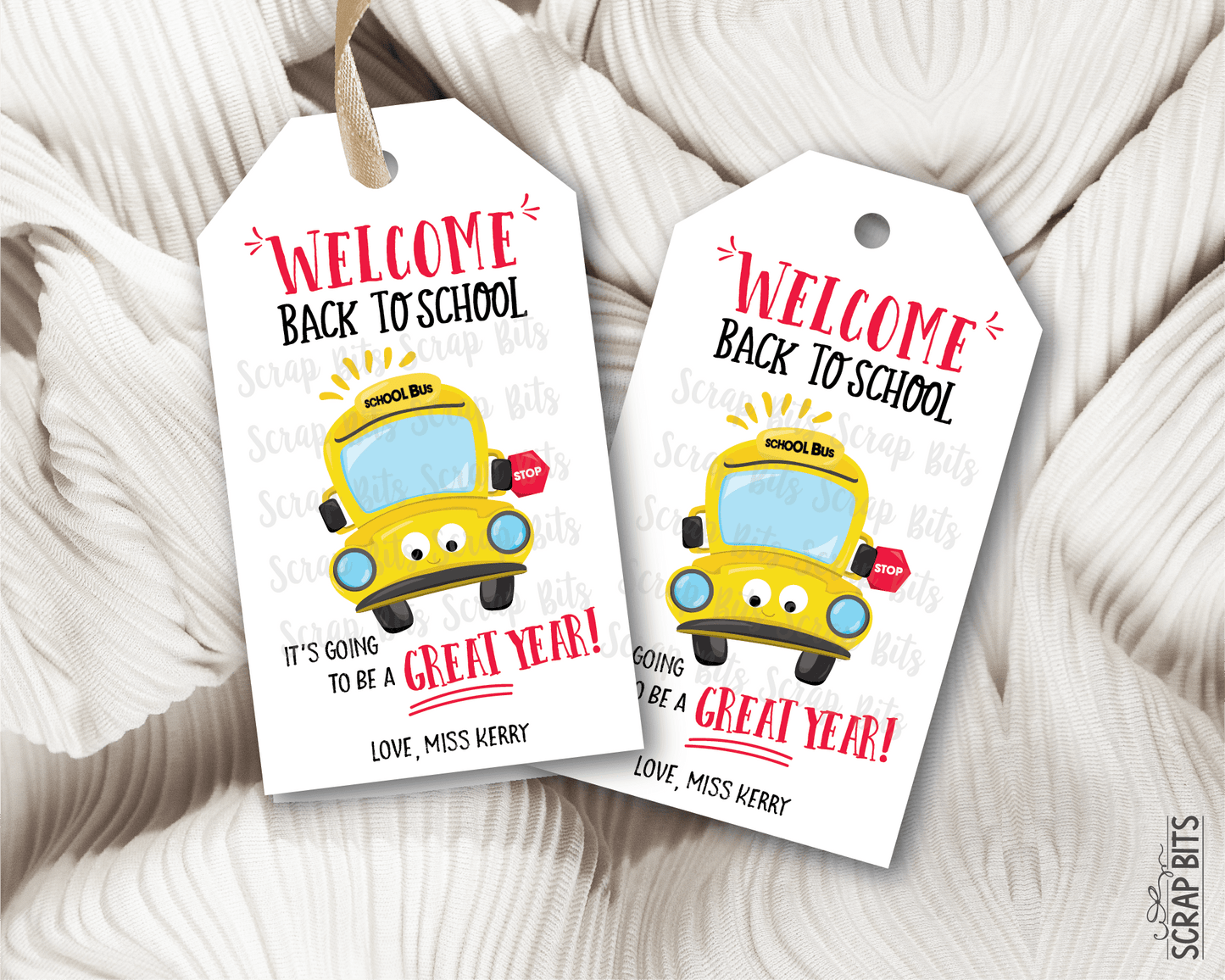 School Bus Back To School Gift Tags, It's Going To Be A Great Year - Scrap Bits