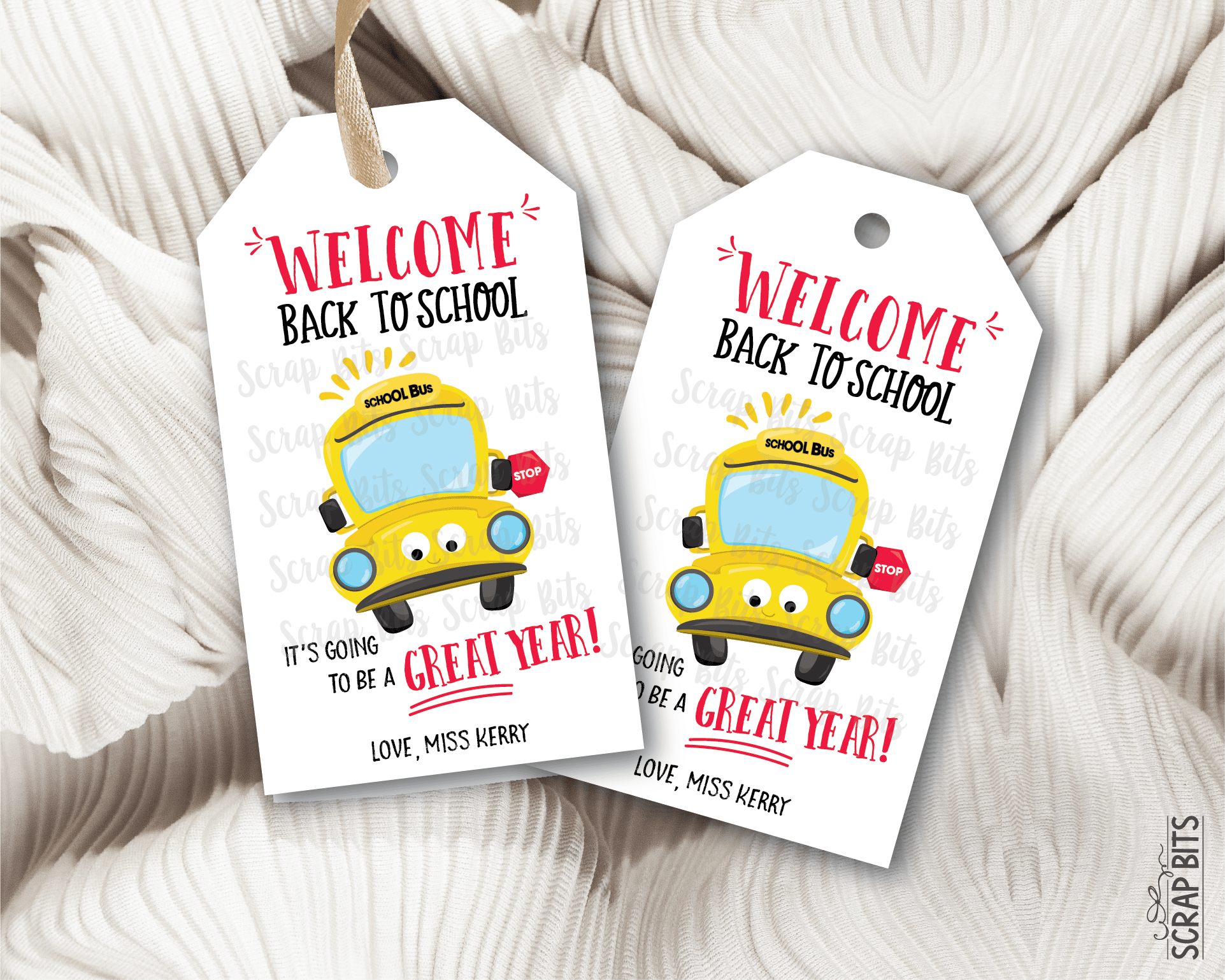 School Bus Back To School Gift Tags, It's Going To Be A Great Year - Scrap Bits