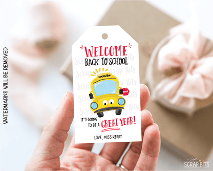 School Bus Back To School Gift Tags, It's Going To Be A Great Year - Scrap Bits