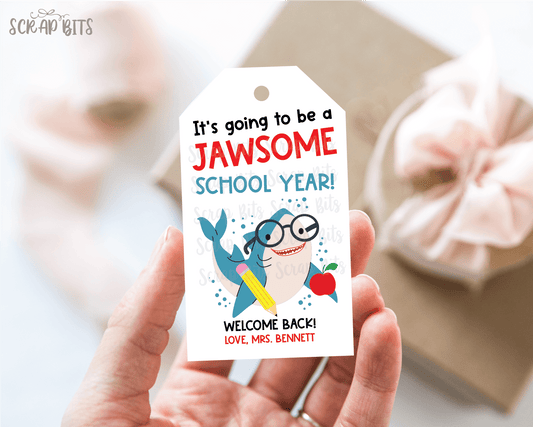 Shark Back To School Tags, It's Going to be a JAWSOME School Year - Scrap Bits
