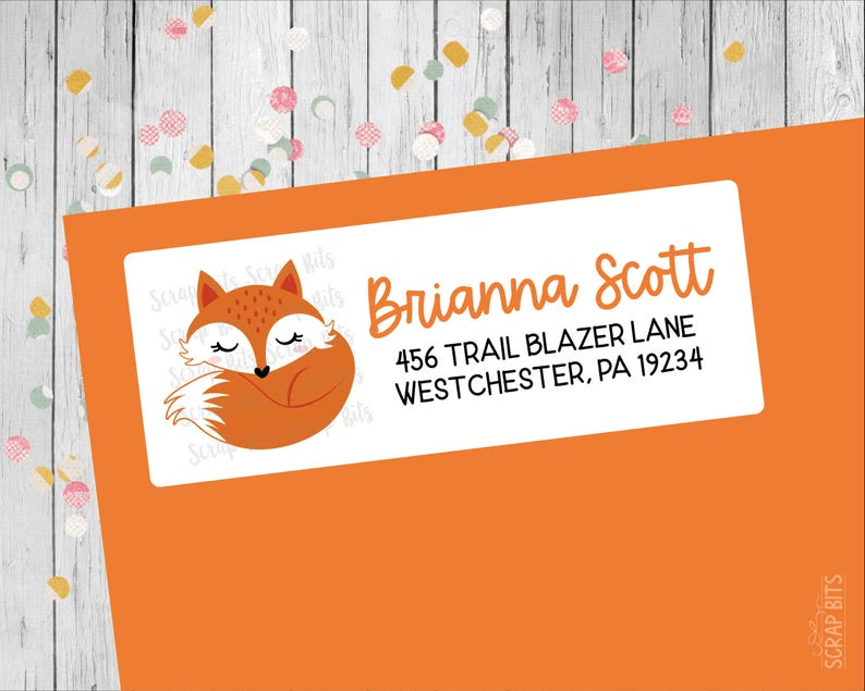 Sleeping Fox, Return Address Labels - Scrap Bits