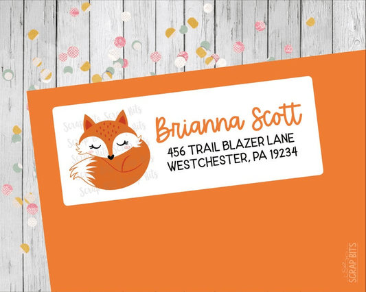 Sleeping Fox, Return Address Labels - Scrap Bits