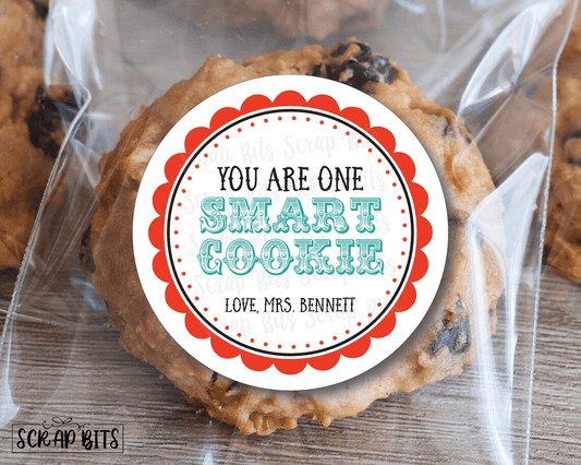 Smart Cookie, Circus Scallop Stickers or Tags - Scrap Bits