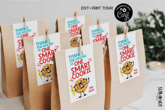 Smart Cookie Last Day of School Tags, EDITABLE Printable Digital Download - Scrap Bits