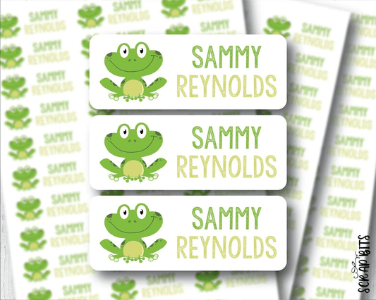 Smiling Frog Name Labels, Belonging Labels - Scrap Bits
