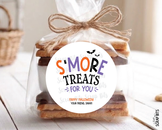 S'more Treats For You Halloween Gift Stickers or Tags, Treat Bag Labels - Scrap Bits