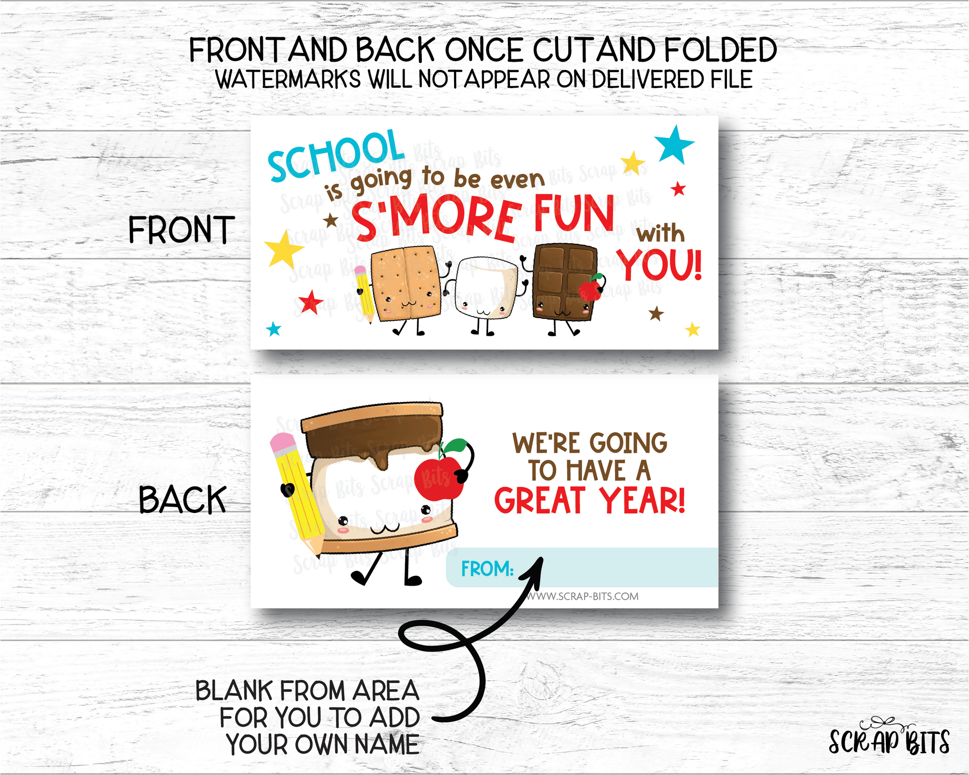 S'mores Bag Topper, School Is Going to Be Smore Fun, Favor Labels - Scrap Bits