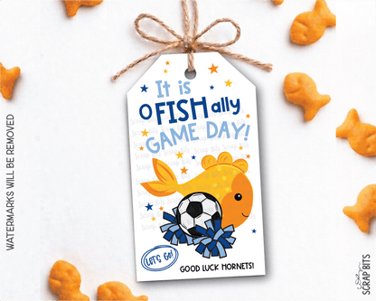 Soccer Goldfish Game Day Gift Tags, Good Luck Treat Bag Labels - Scrap Bits
