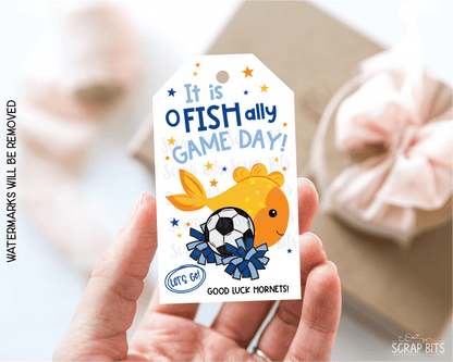 Soccer Goldfish Game Day Gift Tags, Good Luck Treat Bag Labels - Scrap Bits